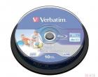 Verbatim BD-R Blu-Ray 25GB 6x Speed, Wide Printable Cakebox 10-p